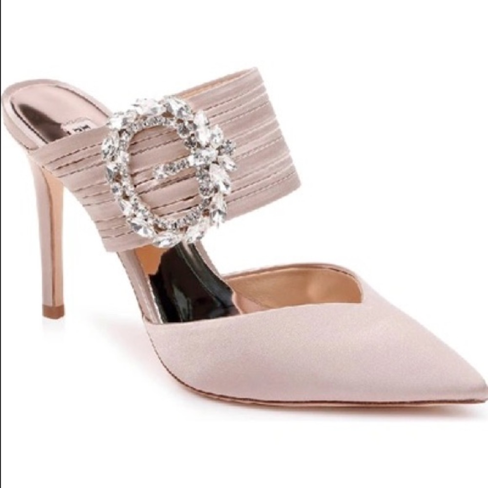 Badgley Mischka Fancy Crystal Buckle Mule - Size 9 - Brand New